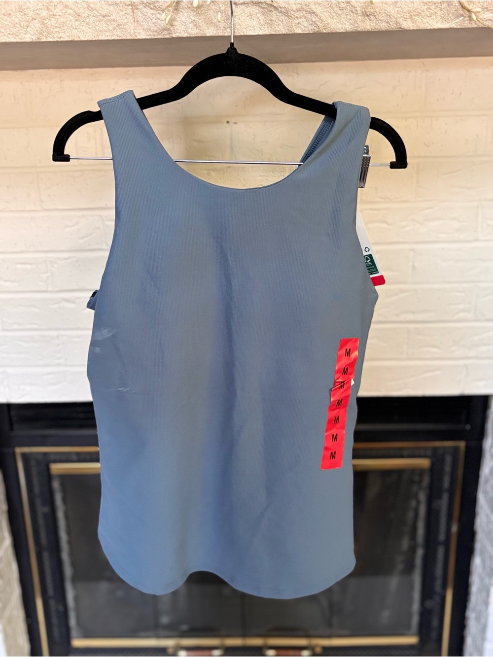 Lightweight Scoop Tank Top in Dusty Blue